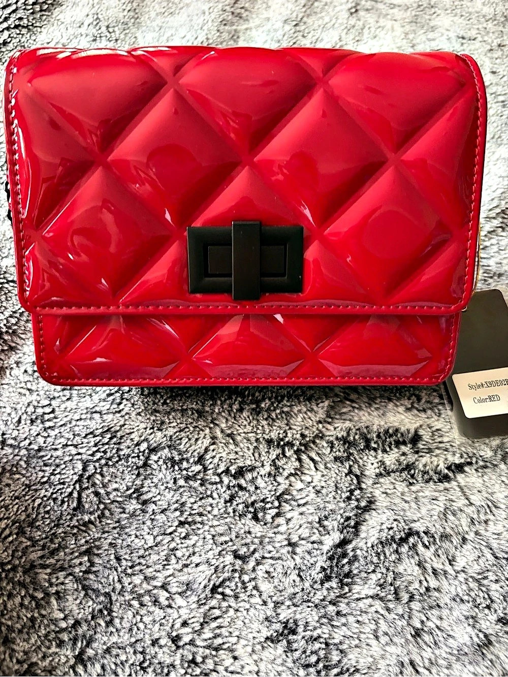 Quilted Chain Shoulder Bag in Red NWT